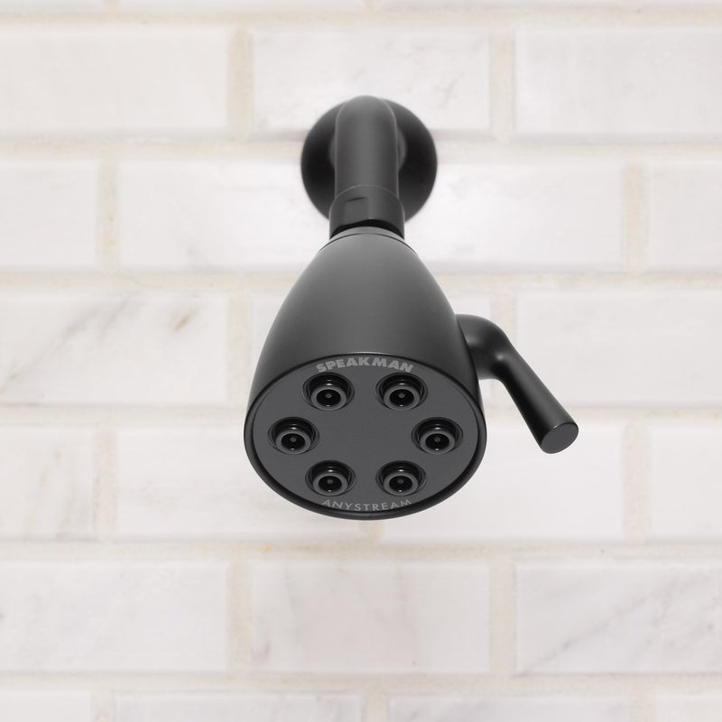 Speakman S-2252-MB Signature Brass Icon Anystream High Pressure Adjustable Shower Head, Matte Black, 3 Settings - Image 3